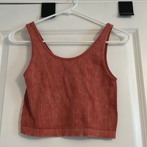 red, reverseable crop top from aeropostale